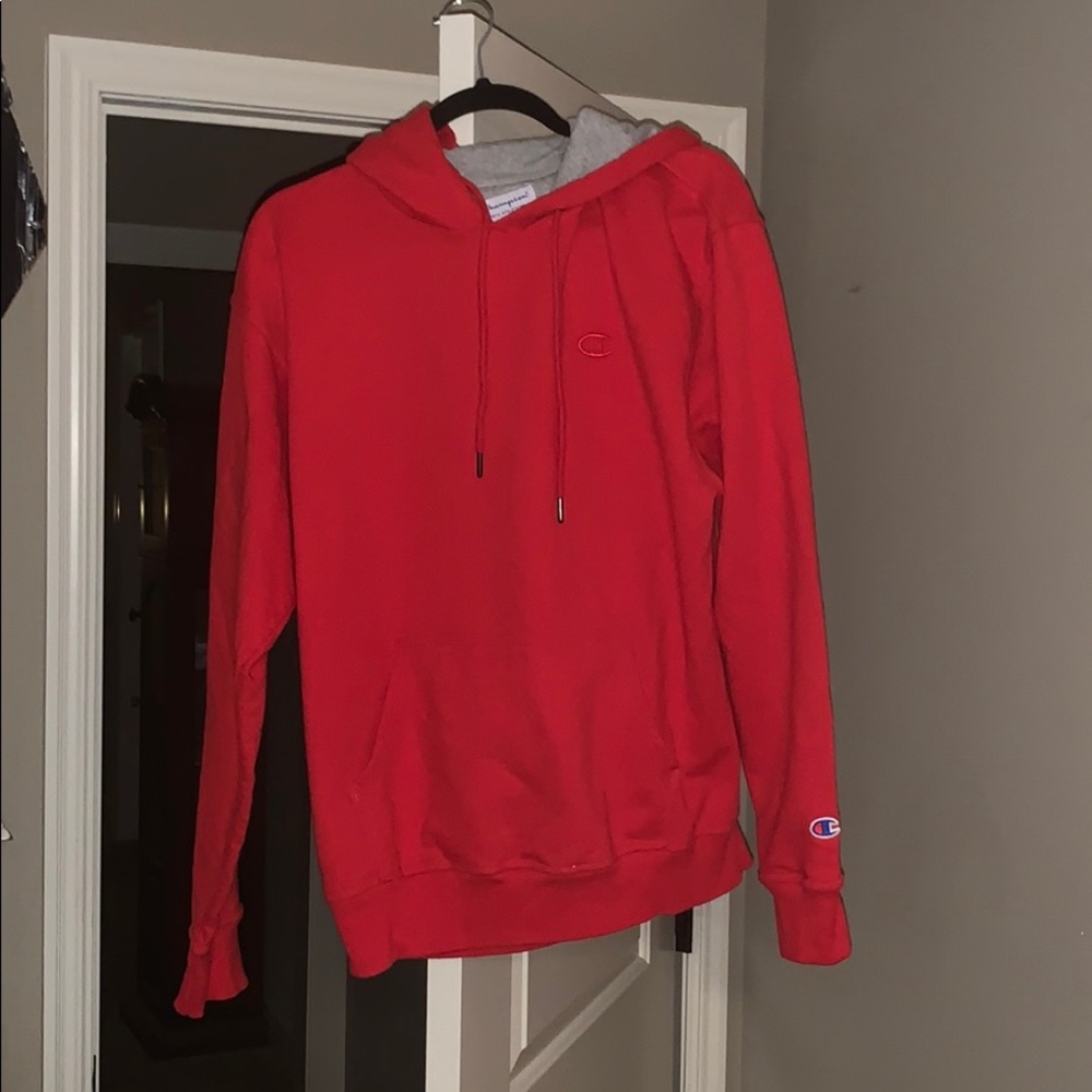 Red Champion Hoodie (Large)